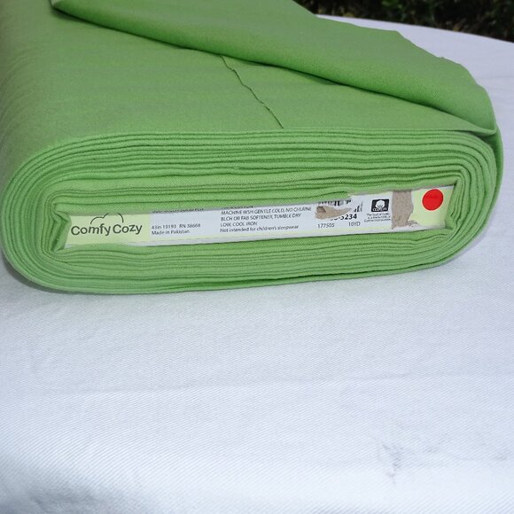 Comfy Cozy 10 yd 43" Bud Green Solid Fln - Picture 2 of 4
